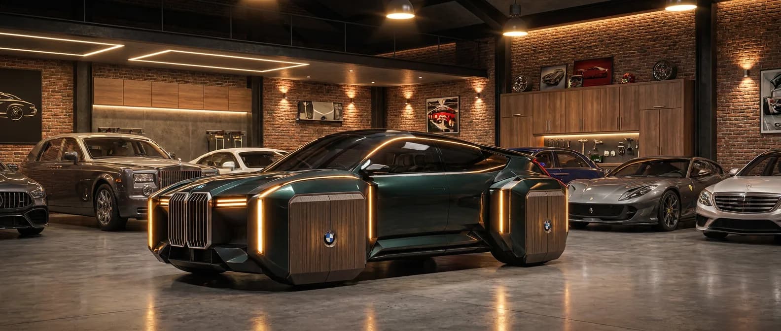 Garage with classic cars