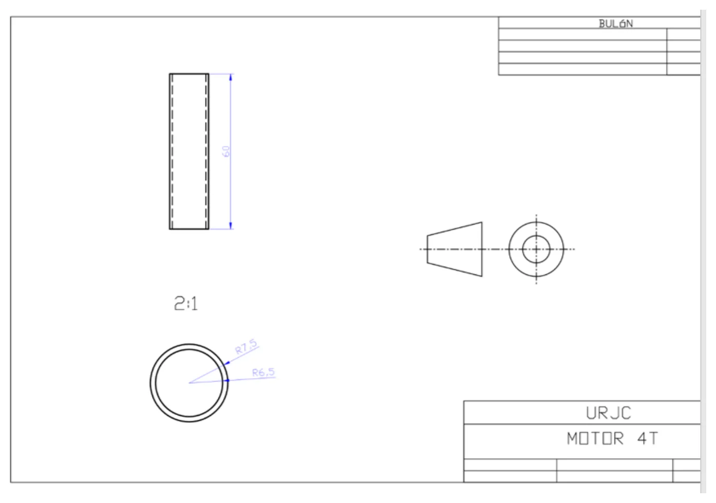 Four-stroke engine, Gudgeon pin — side and end view